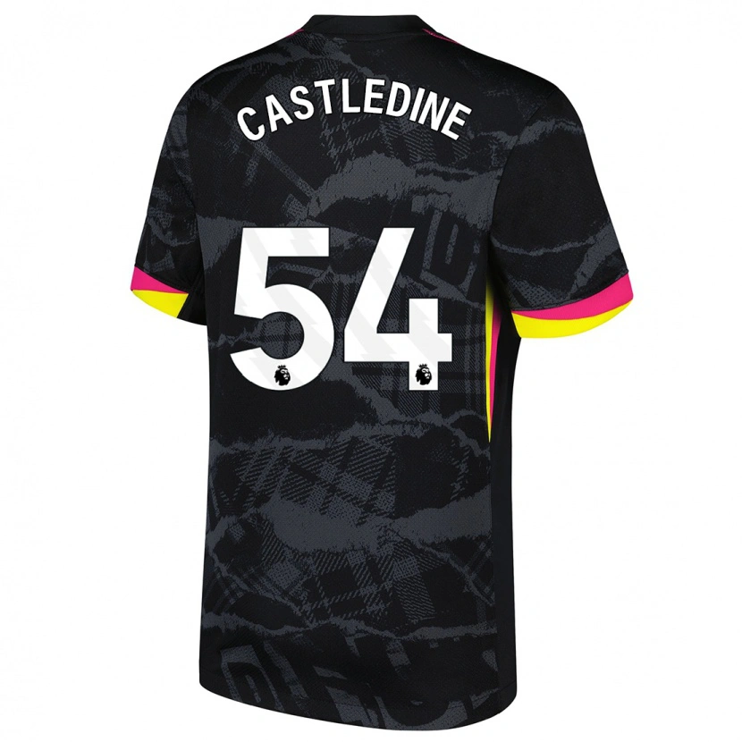 Danxen Hombre Camiseta Leo Castledine #54 Negro Rosa Equipación Tercera 2024/25 La Camisa México