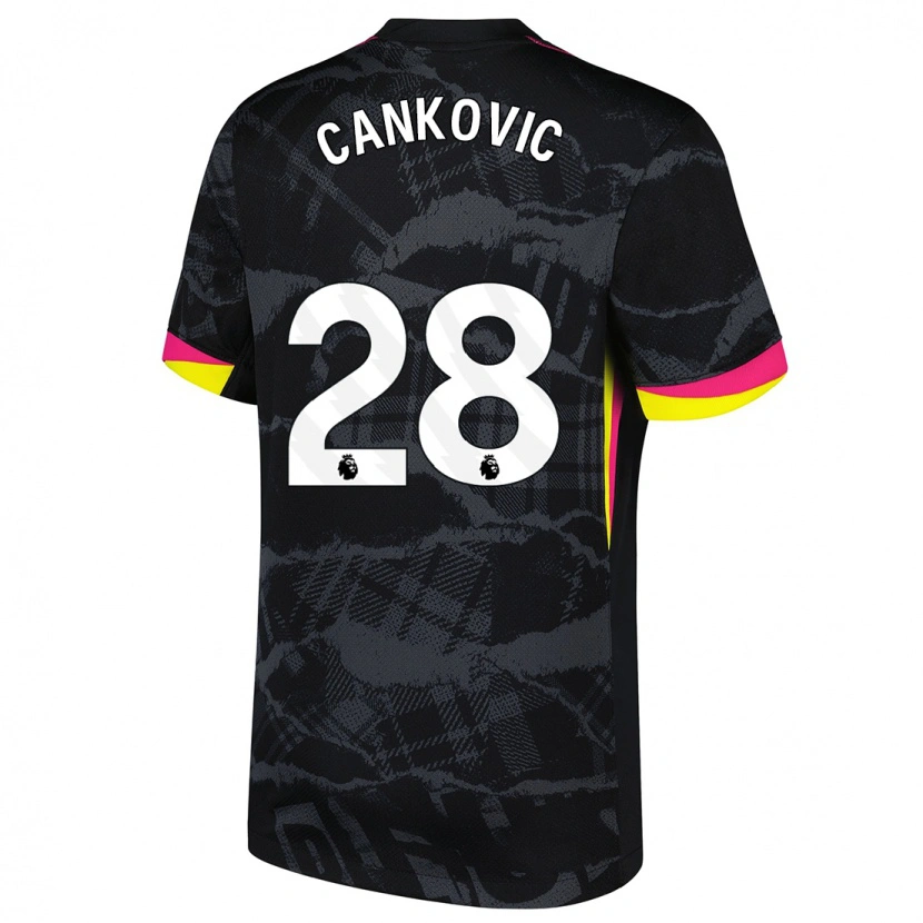 Danxen Hombre Camiseta Jelena Čanković #28 Negro Rosa Equipación Tercera 2024/25 La Camisa México