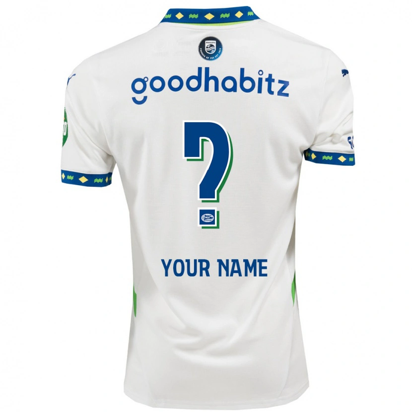 Danxen Hombre Camiseta Su Nombre #0 Blanco Azul Oscuro Equipación Tercera 2024/25 La Camisa México