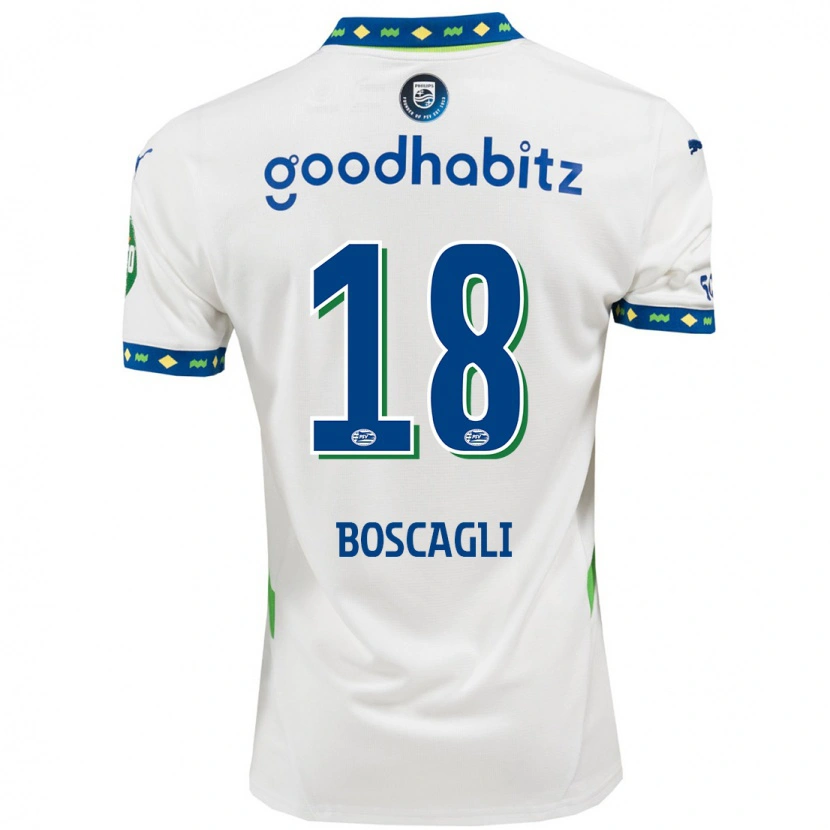 Danxen Hombre Camiseta Olivier Boscagli #18 Blanco Azul Oscuro Equipación Tercera 2024/25 La Camisa México