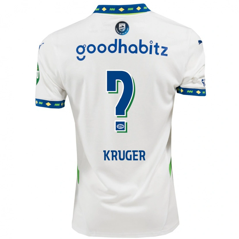 Danxen Hombre Camiseta Oliver Kruger #0 Blanco Azul Oscuro Equipación Tercera 2024/25 La Camisa México
