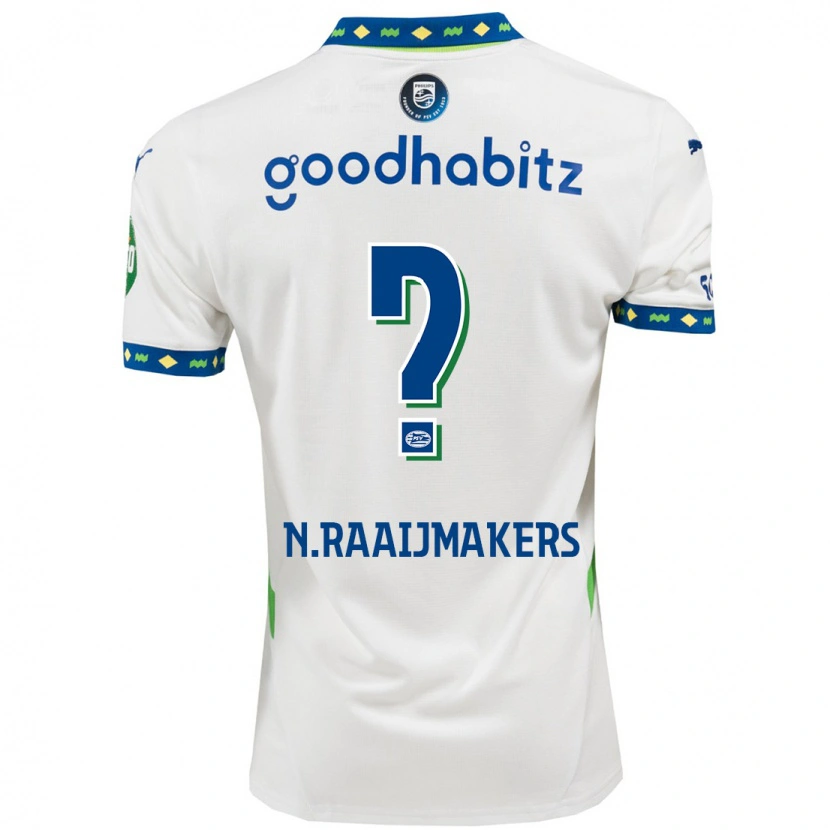 Danxen Hombre Camiseta Niels Raaijmakers #0 Blanco Azul Oscuro Equipación Tercera 2024/25 La Camisa México