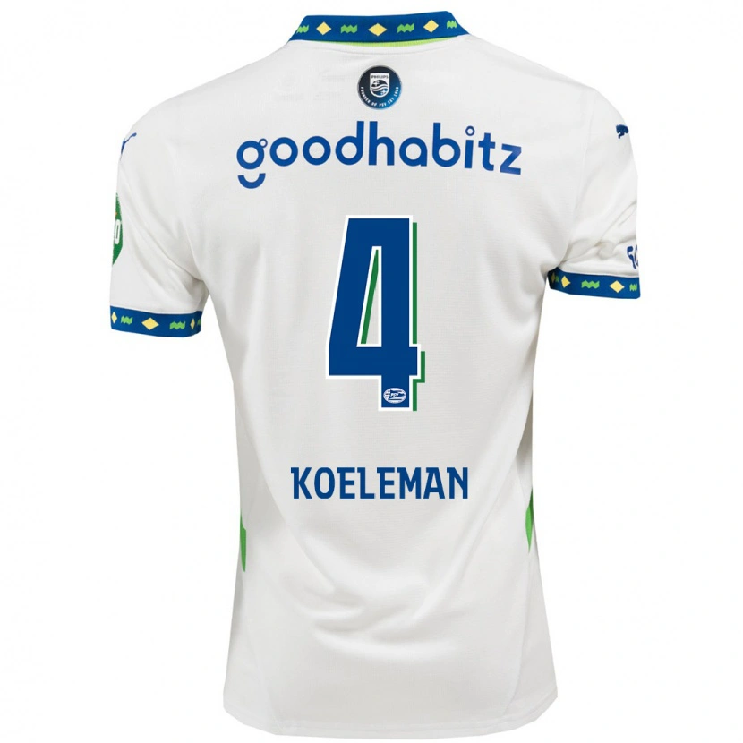Danxen Hombre Camiseta Senna Koeleman #4 Blanco Azul Oscuro Equipación Tercera 2024/25 La Camisa México