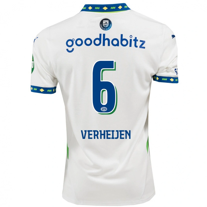 Danxen Hombre Camiseta Janneke Verheijen #6 Blanco Azul Oscuro Equipación Tercera 2024/25 La Camisa México