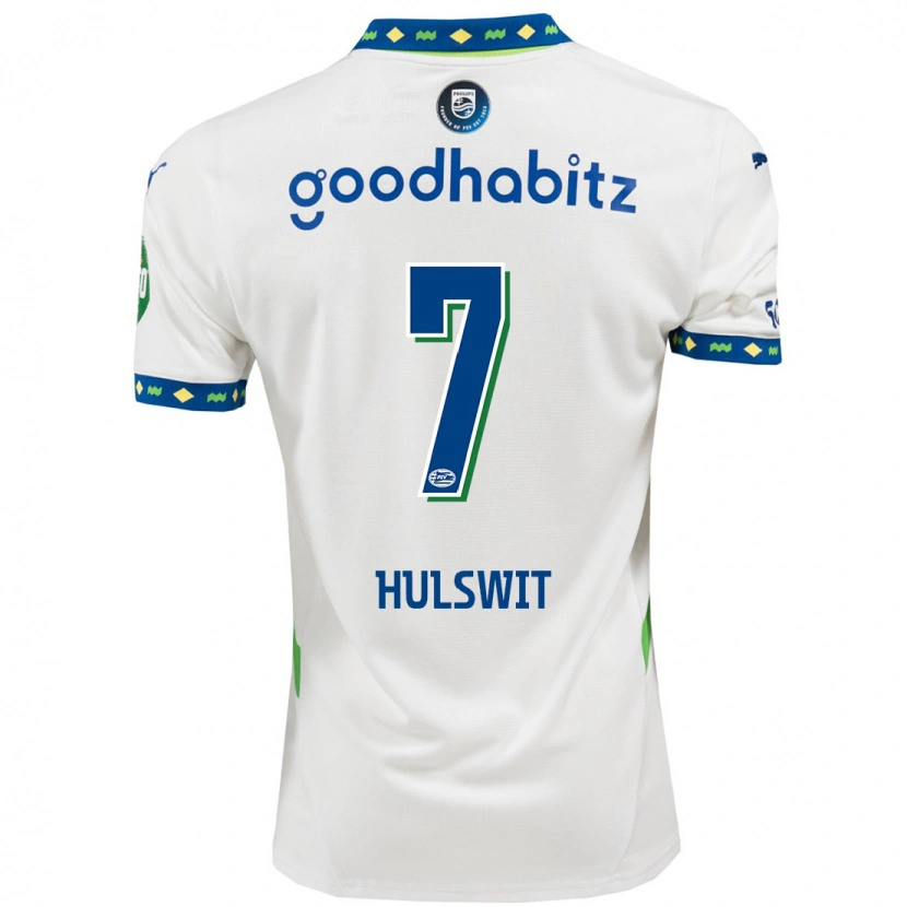 Danxen Hombre Camiseta Zera Hulswit #7 Blanco Azul Oscuro Equipación Tercera 2024/25 La Camisa México