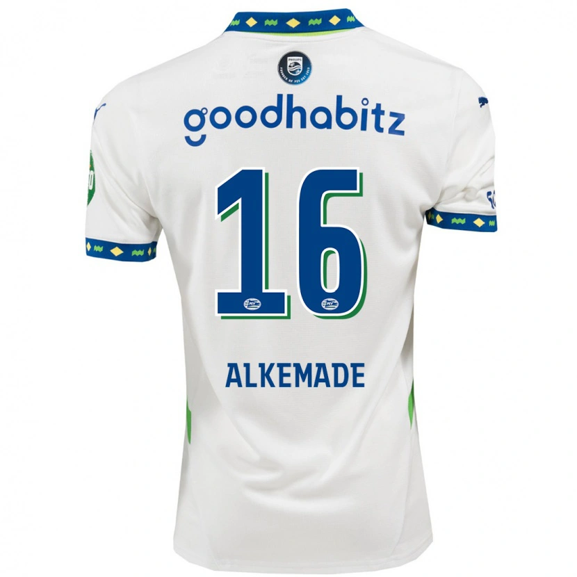 Danxen Hombre Camiseta Lisan Alkemade #16 Blanco Azul Oscuro Equipación Tercera 2024/25 La Camisa México