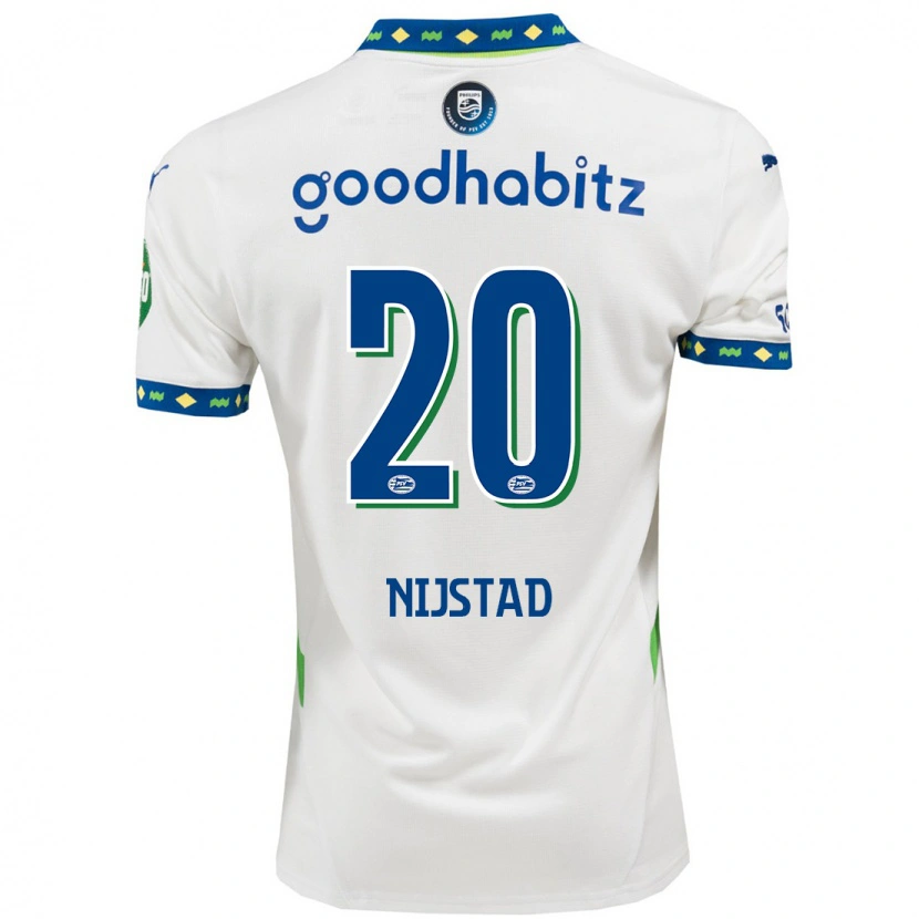 Danxen Hombre Camiseta Nina Nijstad #20 Blanco Azul Oscuro Equipación Tercera 2024/25 La Camisa México