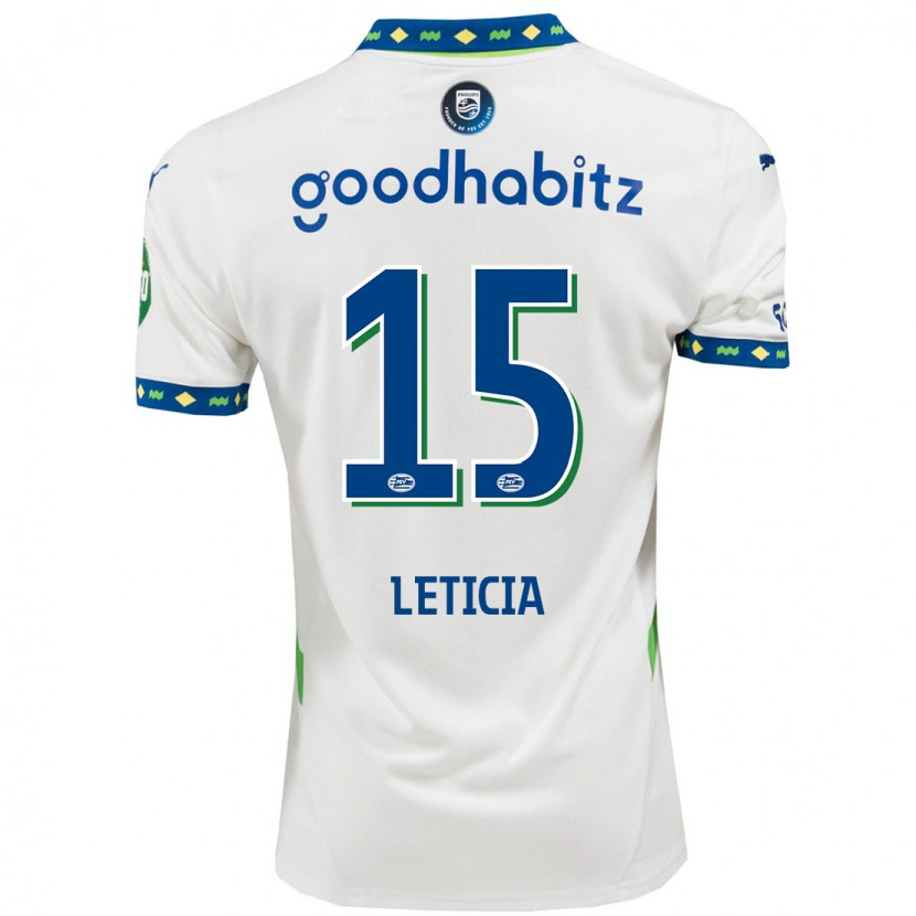 Danxen Hombre Camiseta Brazil Bra Leticia #15 Blanco Azul Oscuro Equipación Tercera 2024/25 La Camisa México