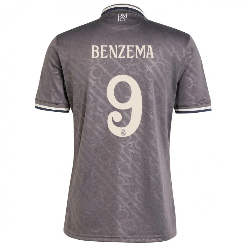 Danxen Hombre Camiseta Karim Benzema #9 Carbón Equipación Tercera 2024/25 La Camisa México