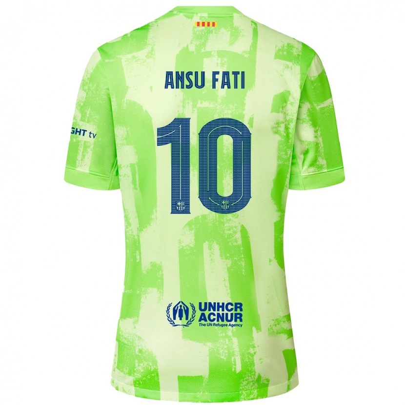 Danxen Hombre Camiseta Ansu Fati #10 Lima Equipación Tercera 2024/25 La Camisa México