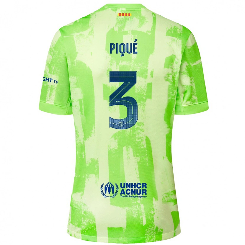 Danxen Hombre Camiseta Gerard Pique #3 Lima Equipación Tercera 2024/25 La Camisa México