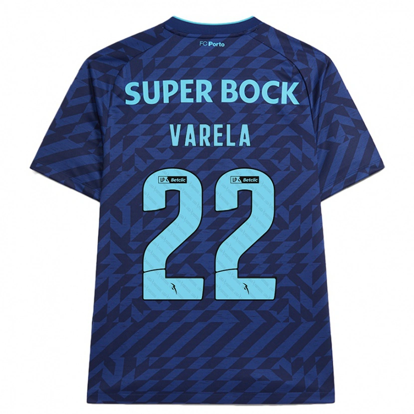 Danxen Hombre Camiseta Alan Varela #22 Azul Marino Equipación Tercera 2024/25 La Camisa México