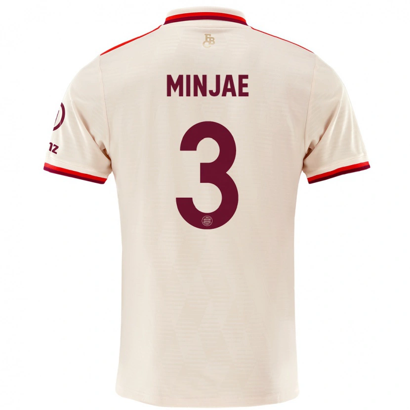 Danxen Hombre Camiseta Min-Jae Kim #3 Lino Equipación Tercera 2024/25 La Camisa México