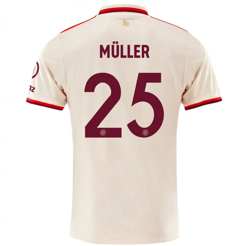Danxen Hombre Camiseta Thomas Müller #25 Lino Equipación Tercera 2024/25 La Camisa México