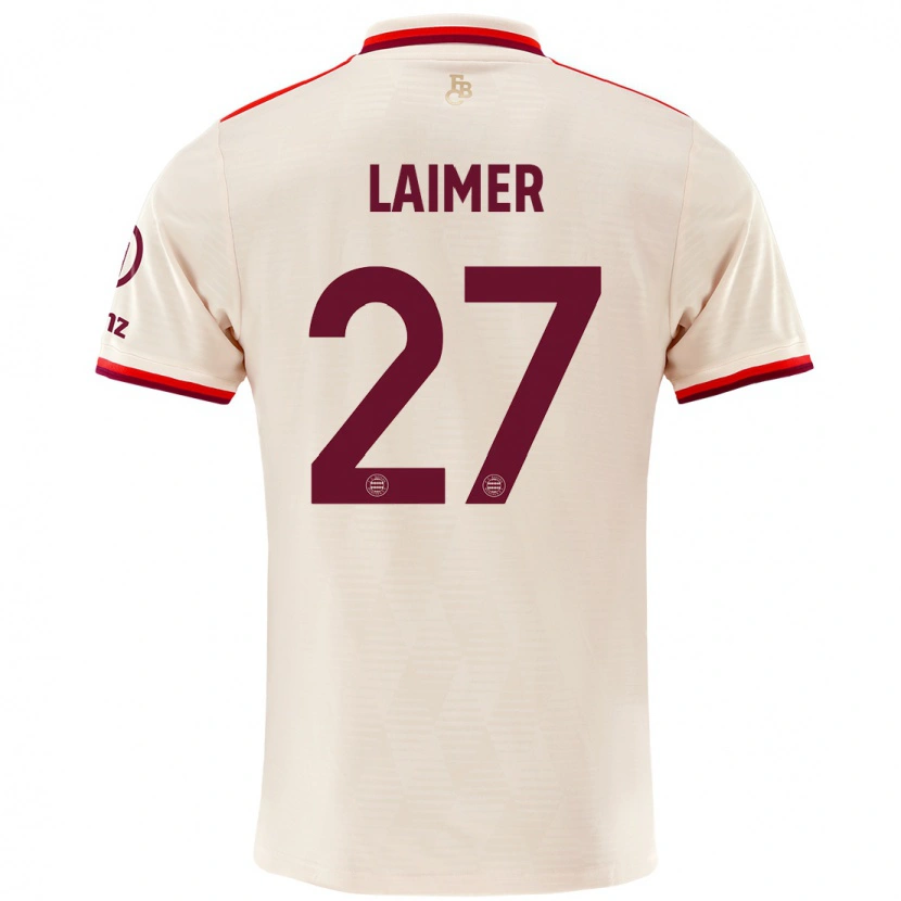 Danxen Hombre Camiseta Konrad Laimer #27 Lino Equipación Tercera 2024/25 La Camisa México