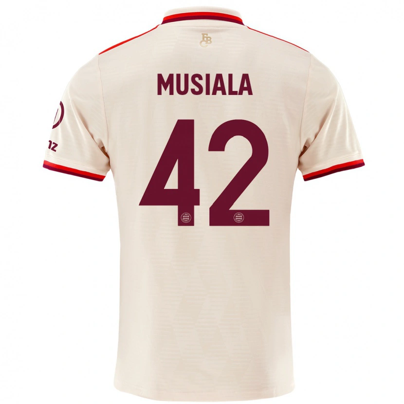 Danxen Hombre Camiseta Jamal Musiala #42 Lino Equipación Tercera 2024/25 La Camisa México