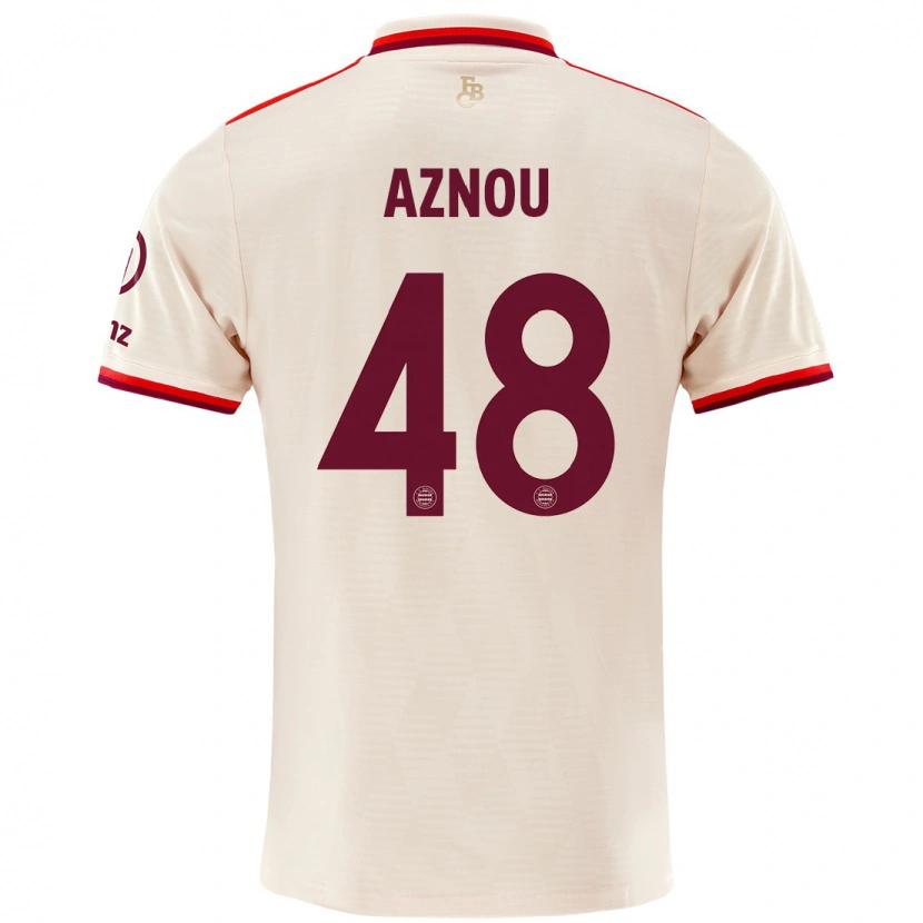 Danxen Hombre Camiseta Adam Aznou #48 Lino Equipación Tercera 2024/25 La Camisa México