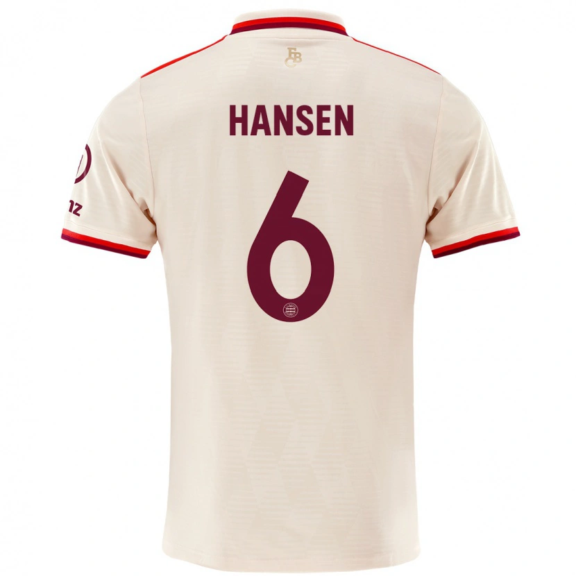 Danxen Hombre Camiseta Tuva Hansen #6 Lino Equipación Tercera 2024/25 La Camisa México