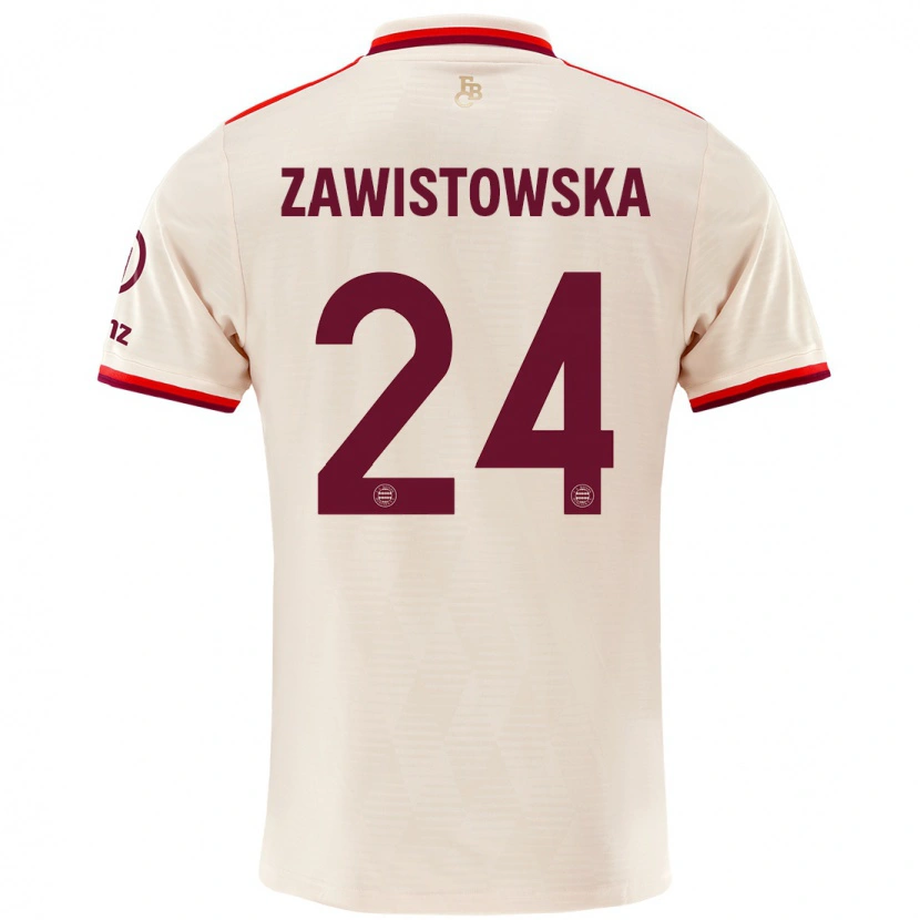Danxen Hombre Camiseta Weronika Zawistowska #24 Lino Equipación Tercera 2024/25 La Camisa México