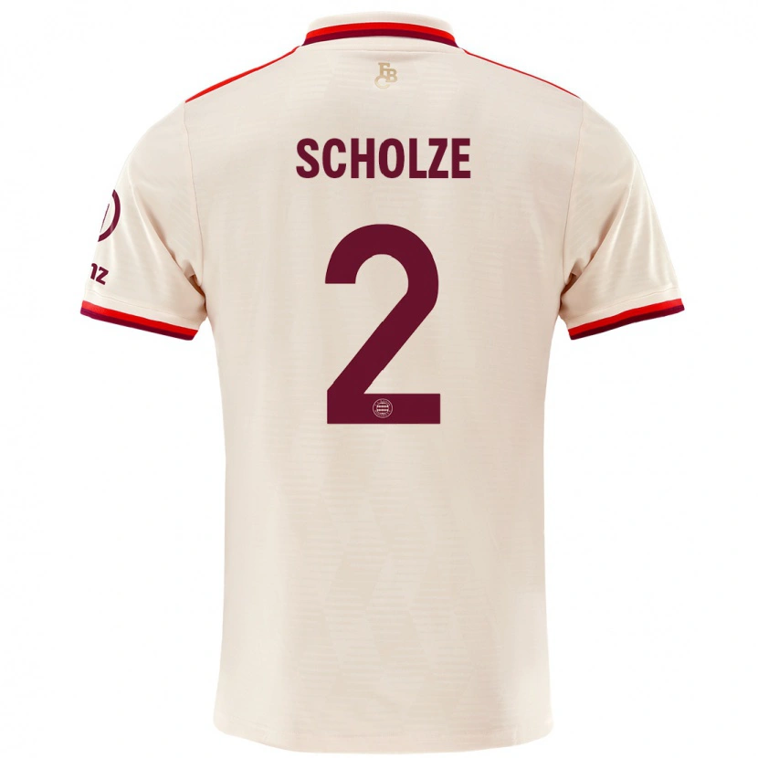 Danxen Hombre Camiseta Max Scholze #2 Lino Equipación Tercera 2024/25 La Camisa México
