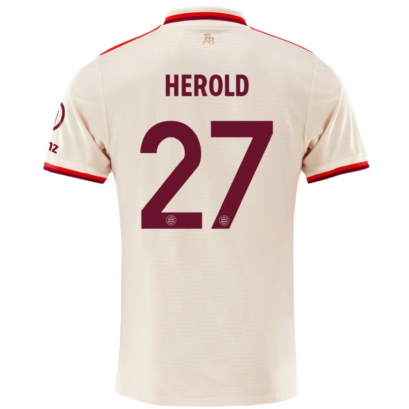 Danxen Hombre Camiseta David Herold #27 Lino Equipación Tercera 2024/25 La Camisa México