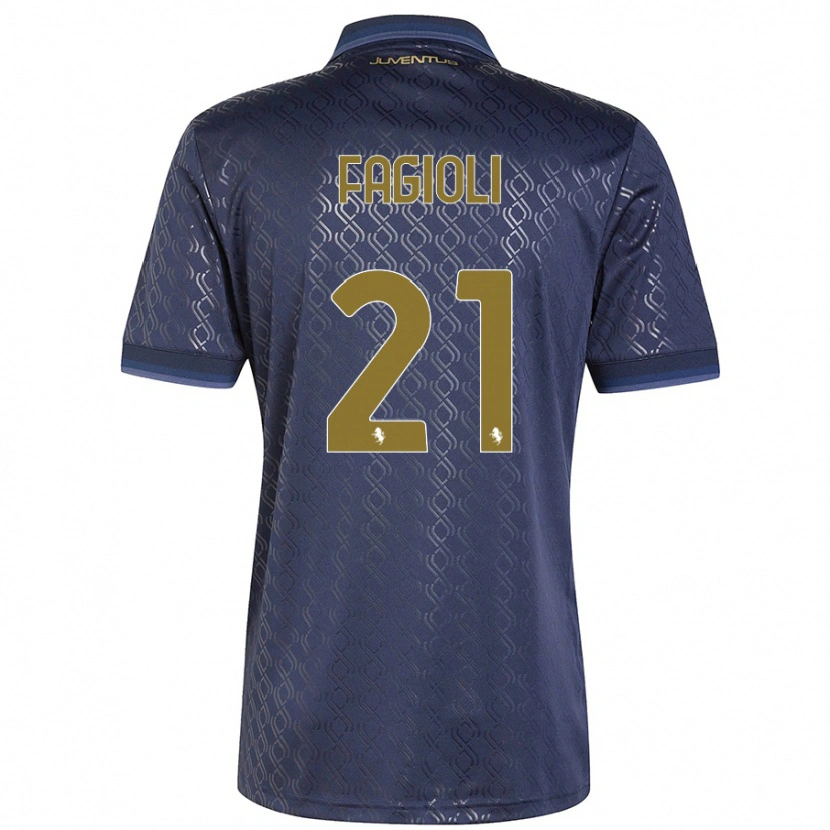 Danxen Hombre Camiseta Nicolò Fagioli #21 Azul Marino Equipación Tercera 2024/25 La Camisa México