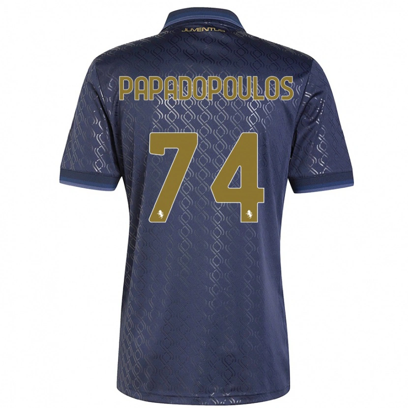 Danxen Hombre Camiseta Christos Papadopoulos #74 Azul Marino Equipación Tercera 2024/25 La Camisa México