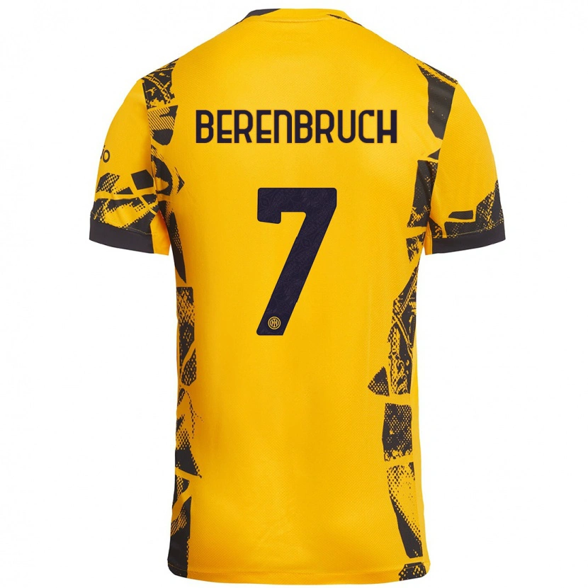 Danxen Hombre Camiseta Thomas Berenbruch #7 Dorado Negro Equipación Tercera 2024/25 La Camisa México
