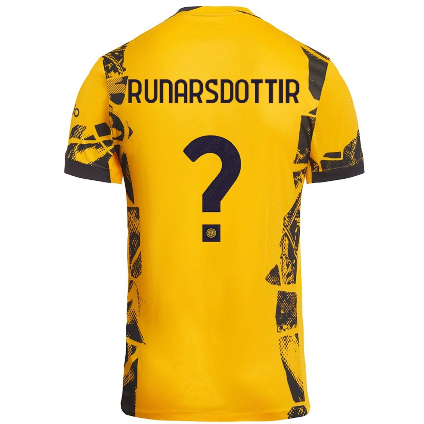 Danxen Hombre Camiseta Cecilía Rán Rúnarsdóttir #0 Dorado Negro Equipación Tercera 2024/25 La Camisa México