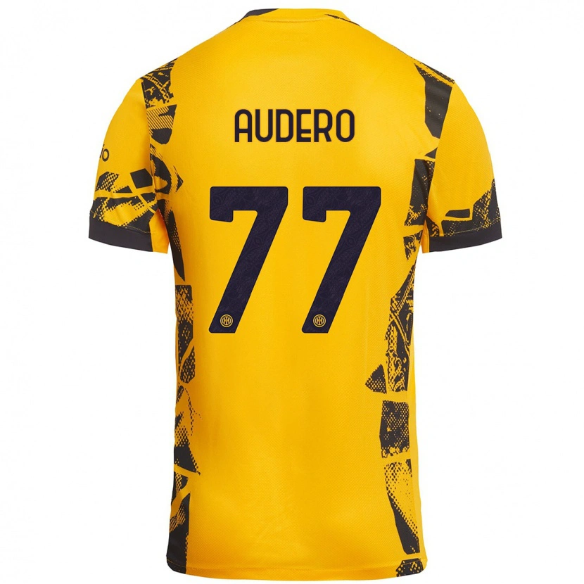 Danxen Hombre Camiseta Emil Audero #77 Dorado Negro Equipación Tercera 2024/25 La Camisa México