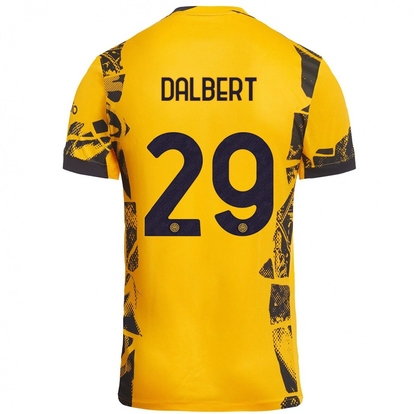 Danxen Hombre Camiseta Dalbert #29 Dorado Negro Equipación Tercera 2024/25 La Camisa México