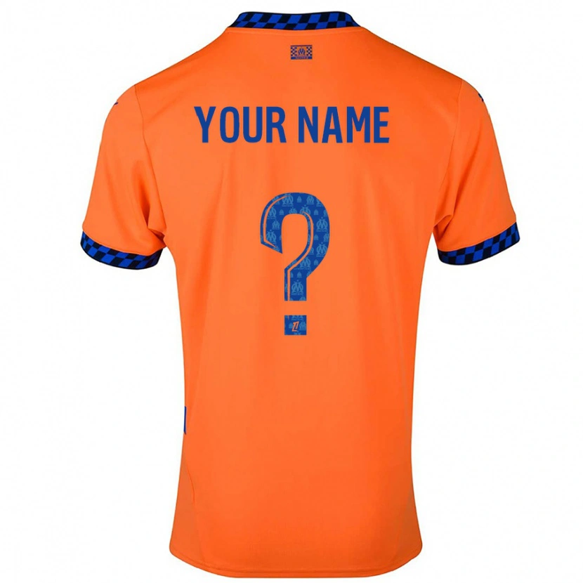 Danxen Hombre Camiseta Su Nombre #0 Naranja Azul Oscuro Equipación Tercera 2024/25 La Camisa México