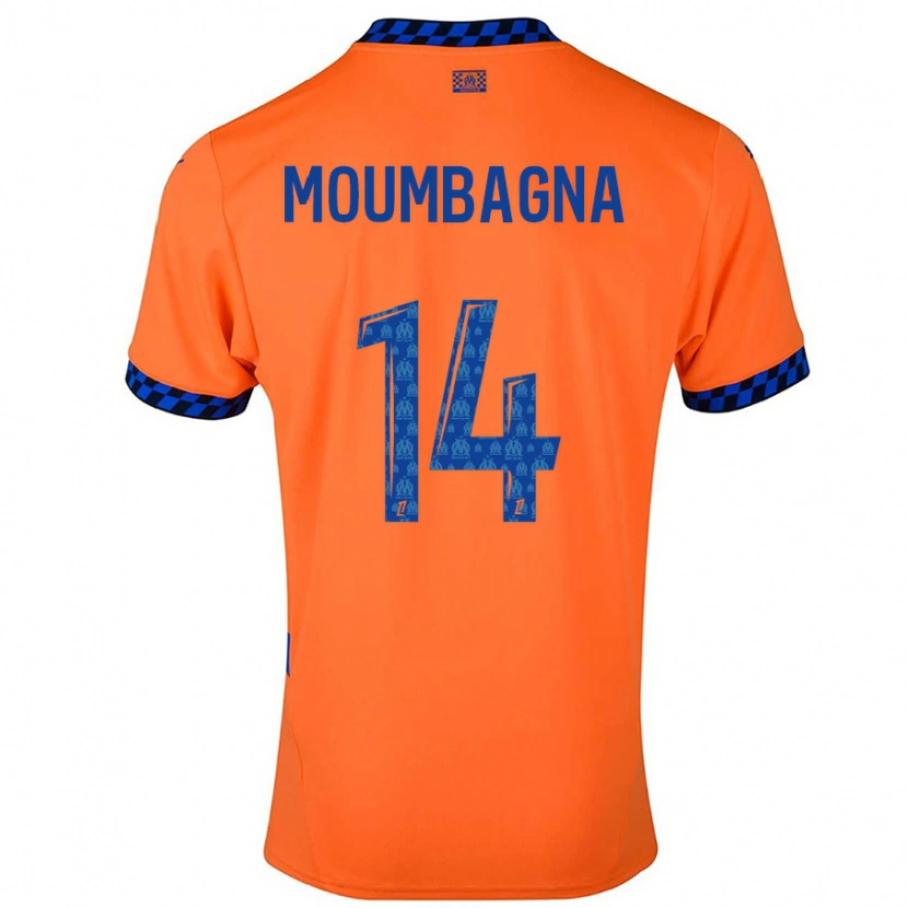 Danxen Hombre Camiseta Faris Moumbagna #14 Naranja Azul Oscuro Equipación Tercera 2024/25 La Camisa México