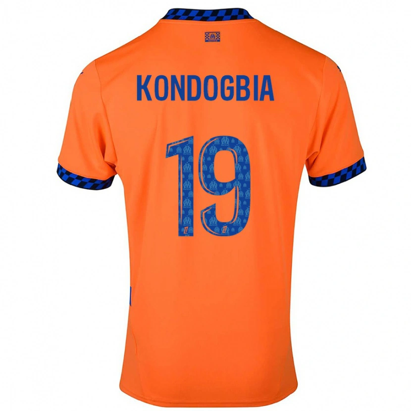 Danxen Hombre Camiseta Geoffrey Kondogbia #19 Naranja Azul Oscuro Equipación Tercera 2024/25 La Camisa México