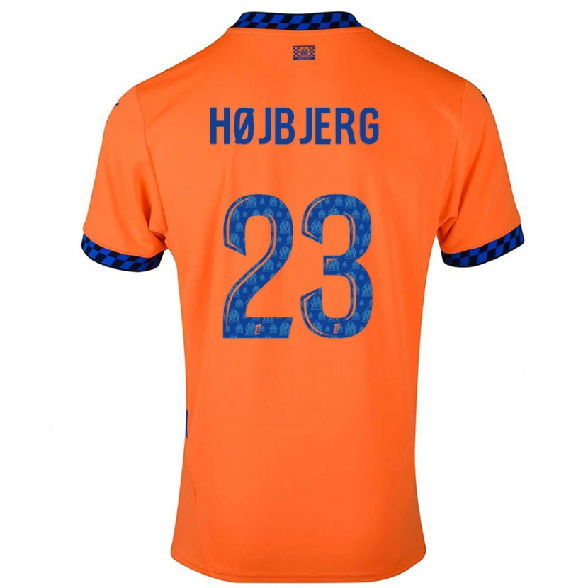 Danxen Hombre Camiseta Pierre-Emile Højbjerg #23 Naranja Azul Oscuro Equipación Tercera 2024/25 La Camisa México