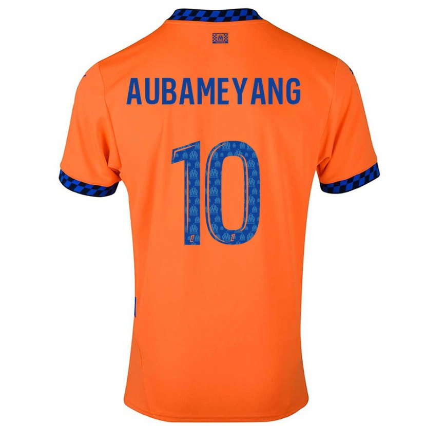 Danxen Hombre Camiseta Pierre-Emerick Aubameyang #10 Naranja Azul Oscuro Equipación Tercera 2024/25 La Camisa México