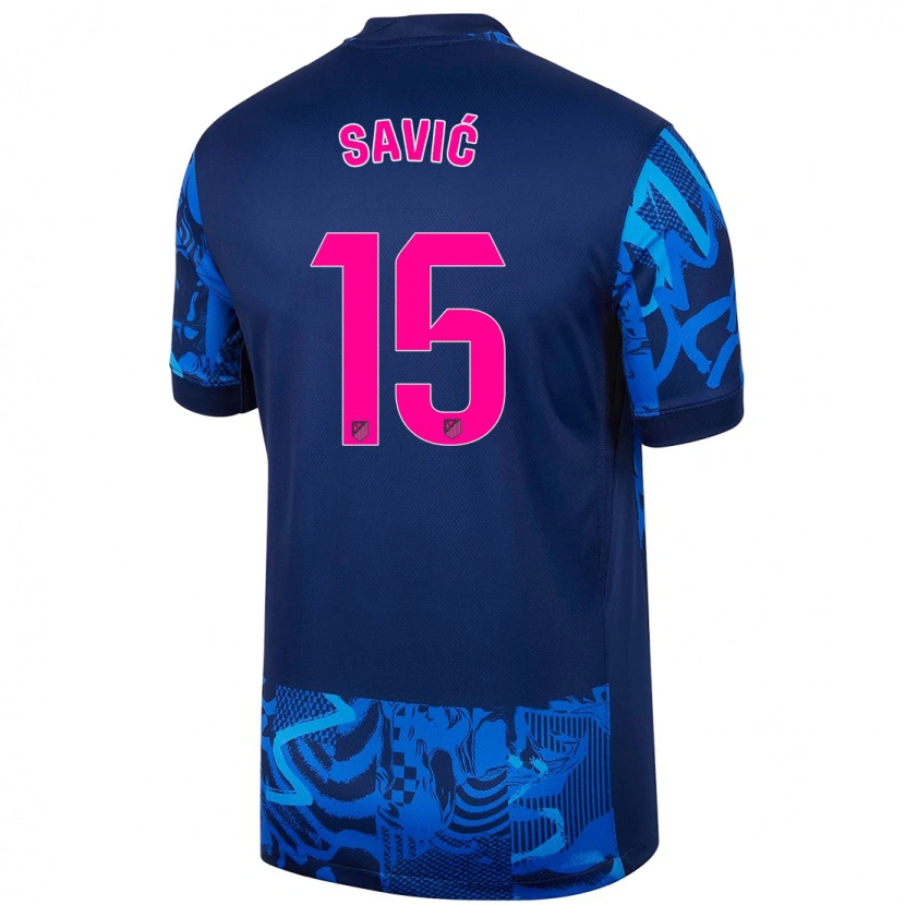 Danxen Hombre Camiseta Stefan Savic #15 Azul Real Equipación Tercera 2024/25 La Camisa México