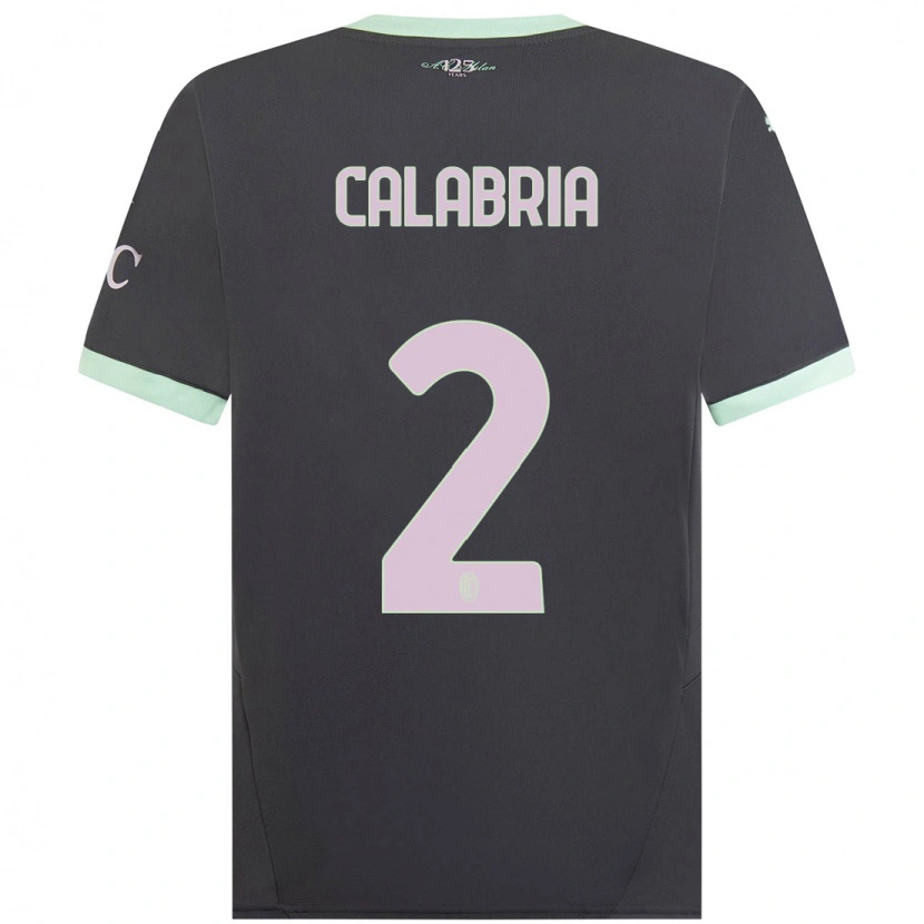 Danxen Hombre Camiseta Davide Calabria #2 Gris Equipación Tercera 2024/25 La Camisa México