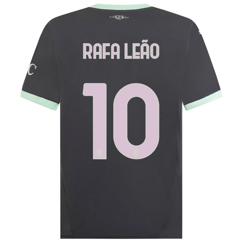 Danxen Hombre Camiseta Rafael Leão #10 Gris Equipación Tercera 2024/25 La Camisa México