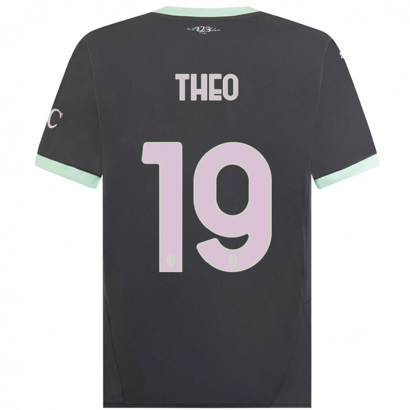 Danxen Hombre Camiseta Theo Hernández #19 Gris Equipación Tercera 2024/25 La Camisa México