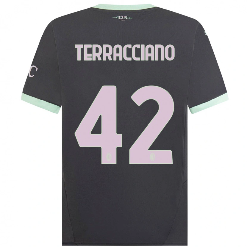 Danxen Hombre Camiseta Filippo Terracciano #42 Gris Equipación Tercera 2024/25 La Camisa México