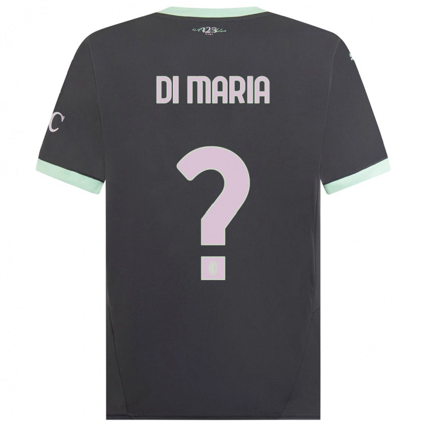 Danxen Hombre Camiseta Alessandro Di Maria #0 Gris Equipación Tercera 2024/25 La Camisa México