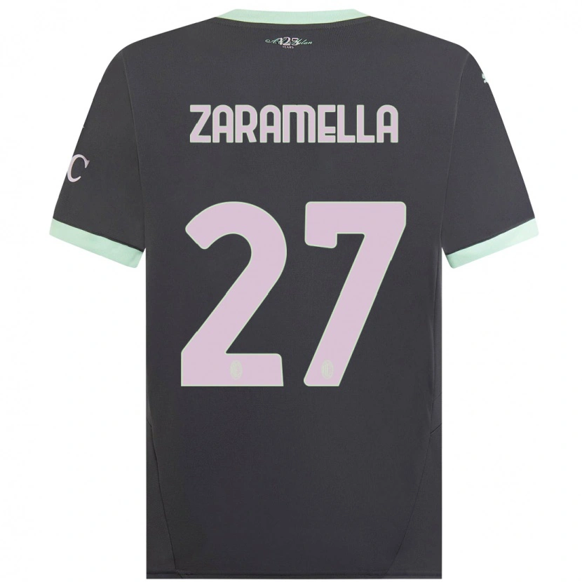 Danxen Hombre Camiseta Mattia Zaramella #27 Gris Equipación Tercera 2024/25 La Camisa México