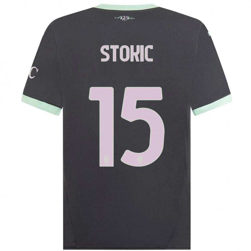 Danxen Hombre Camiseta Sara Stokić #15 Gris Equipación Tercera 2024/25 La Camisa México