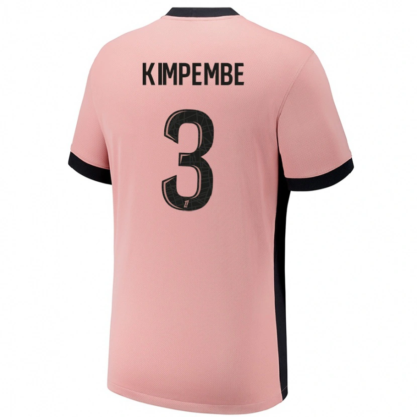 Danxen Hombre Camiseta Presnel Kimpembe #3 Rosa Óxido Equipación Tercera 2024/25 La Camisa México