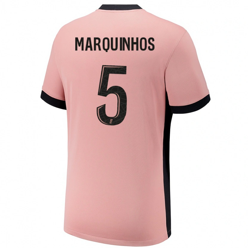 Danxen Hombre Camiseta Marquinhos #5 Rosa Óxido Equipación Tercera 2024/25 La Camisa México