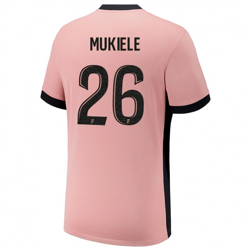 Danxen Hombre Camiseta Nordi Mukiele #26 Rosa Óxido Equipación Tercera 2024/25 La Camisa México