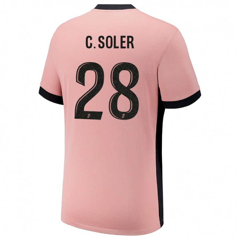Danxen Hombre Camiseta Carlos Soler #28 Rosa Óxido Equipación Tercera 2024/25 La Camisa México