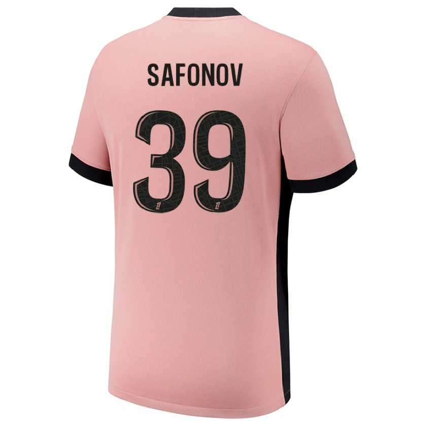 Danxen Hombre Camiseta Matvey Safonov #39 Rosa Óxido Equipación Tercera 2024/25 La Camisa México