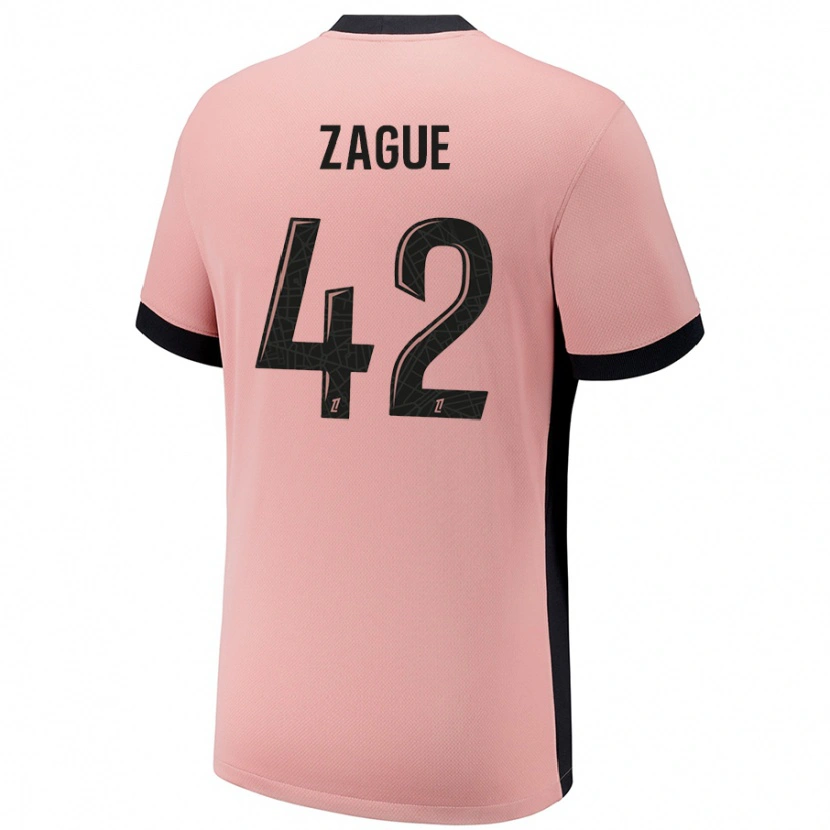Danxen Hombre Camiseta Yoram Zague #42 Rosa Óxido Equipación Tercera 2024/25 La Camisa México